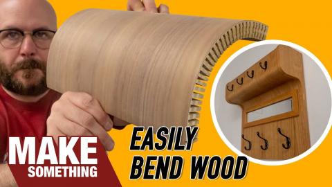 How to Quickly Kerf Bend Plywood and Solid Wood | Woodworking Coat Rack Project