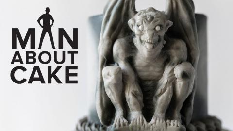 Gothic Gargoyle Cake with Concrete Fondant | Man About Cake Halloween Miniseries