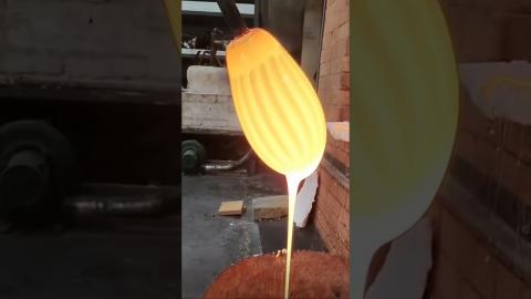 Amazing Technique Of Blowing Air In Glass????????????????#satisfying #diy #shorts