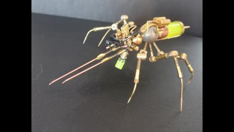 How to make a mechanical insect from scrap