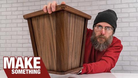 How to Make a Wood Wastebasket Bin // Woodworking Project