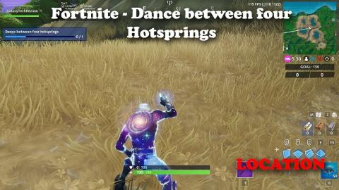 Fortnite - Dance between four Hotsprings Location