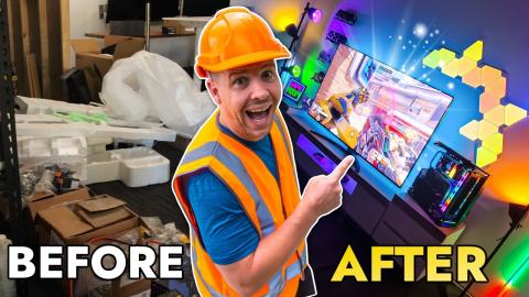 Transforming my messy shed into my DREAM GAMING ROOM SETUP – 4k 75” Mini LED TV