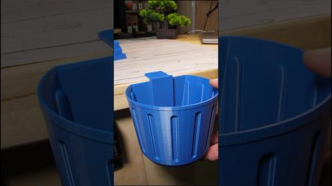 Removable Desk Bin Trash Can V2 | steve_3D | 3D Printing Ideas