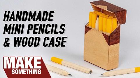 Making 20 Pencils and Hinged Wooden Case | Woodworking & Art
