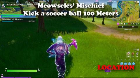 Meowscles' Mischief - Kick a soccer ball 100 meters Best Location - Fortnite