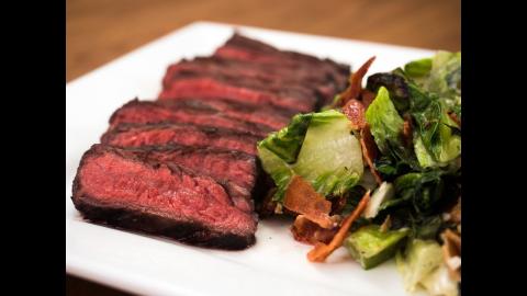 Red Wine-Marinated Steaks with Grilled Salad