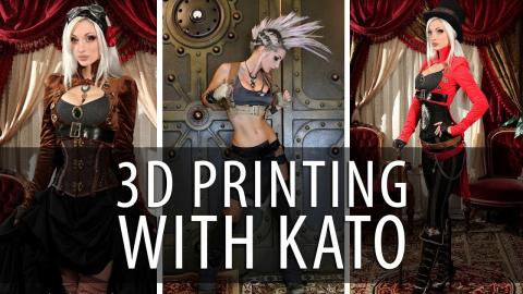 3D Printing a Steampunk Prop Dagger with Queen of Steam Kato on Prusa i3 mk2 3D Printer