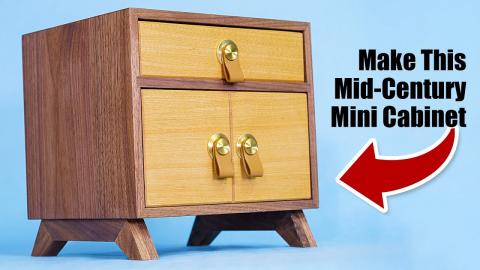 Make an adorable miniature cabinet. Easy woodworking project. Simple joinery.