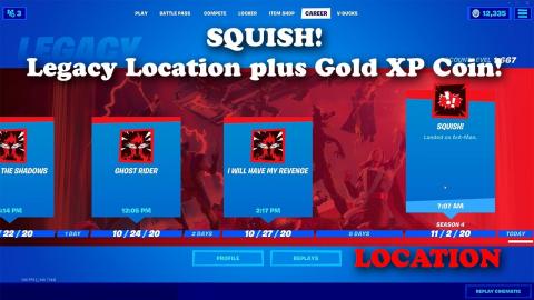 Fortnite SQUISH! Legacy Location and BONUS Gold XP Coin!