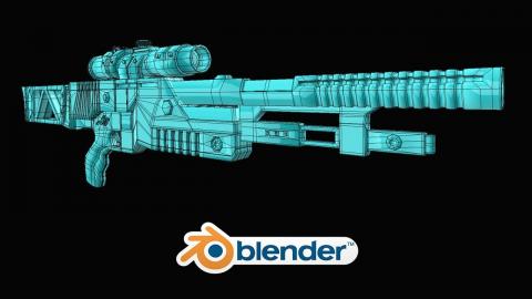 Speed Modelling a Sci-Fi Rifle [Blender]