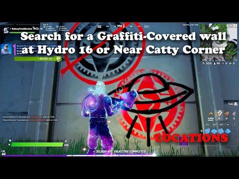 Search For A Graffiti Covered Wall At Hydro 16 Or Near Catty Corner Locations