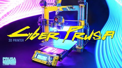 Cyberpunk-themed Original Prusa i3 MK3S+ 3D Printer
