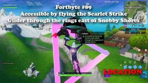 Fortbyte #89 Accessible by flying the Scarlet Strike Glider through the rings east of Snobby Shores
