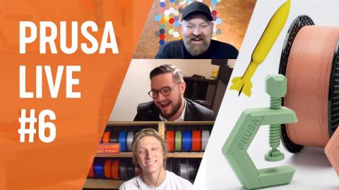 PRUSA LIVE #6 - PrusaPrinters contest winners, Launchsonde meteo-rocket ,MINI FW 4.2, Q/A