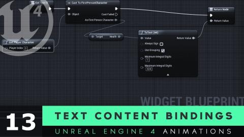 Text Content Bindings - #13 Unreal Engine 4 User Interface Development Tutorial Series
