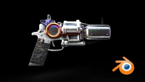 Sci-Fi Gun - Speed Model [Blender + Substance Painter]