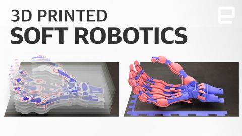 3D-printed robotic hands with bones, ligaments, and tendons