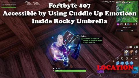 Fortbyte #07 - Accessible by Using Cuddle Up Emoticon Inside Rocky Umbrella LOCATION