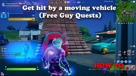 Get hit by a moving vehicle - Fortnite (Free Guy Quests)