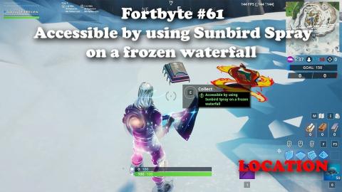 Fortbyte #61 Location - Accessible by using Sunbird Spray on a frozen waterfall