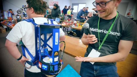 The wireless Backpack 3D Printer setup #MRRF2018