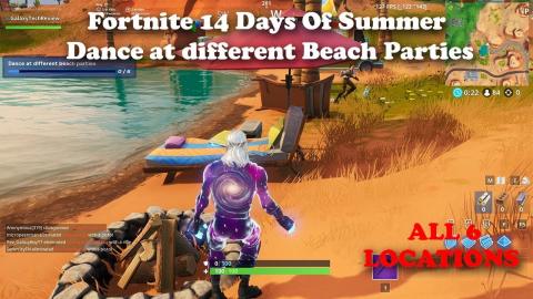 Fortnite 14 Days of Summer - Dance at Different Beach Parties All Locations