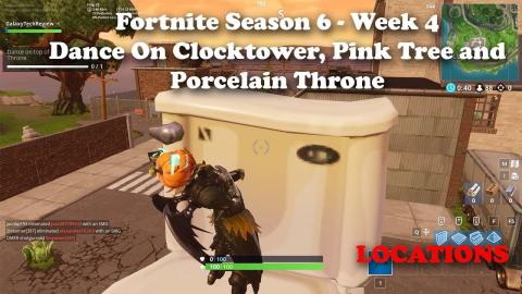 Fortnite Season 6 All "Dance on Top of" Locations (Clock Tower, Pink Tree, Porcelain Throne)