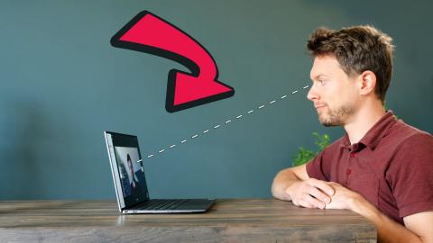 Webcam mod that enables eye-contact conversation