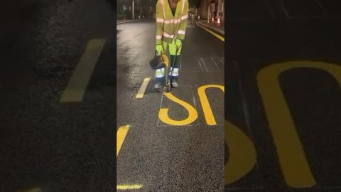 Satisfying Road Sign Application????????????????#satisfying #diy #shorts