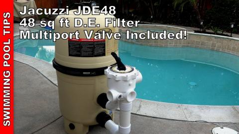 Jacuzzi JD48 48 sq ft D.E. Filter Multiport Valve Included! With a 3 Year Warranty