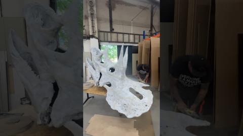Making of triceratops lifesize skull
