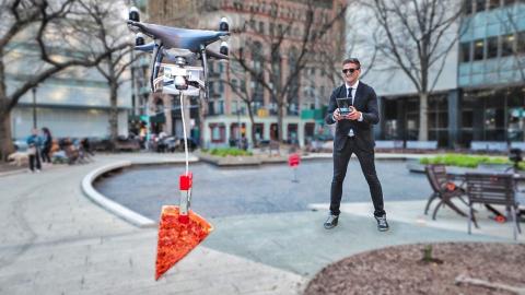 WE MADE A PIZZA DELIVERY DRONE!