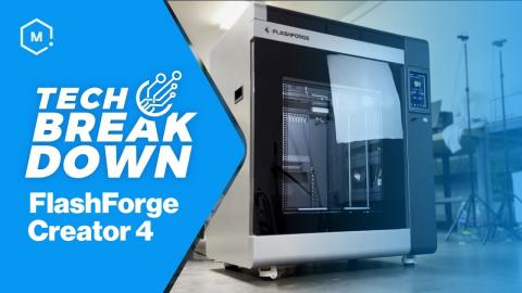 Flashforge Creator 4 3D Printer - Large Format, Dual Extrusion 3D Printer