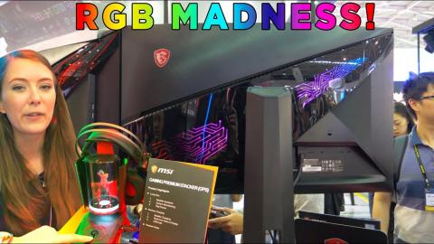 MSI GOODIES at Computex 2018 - with 240hz RGB Monitors!!