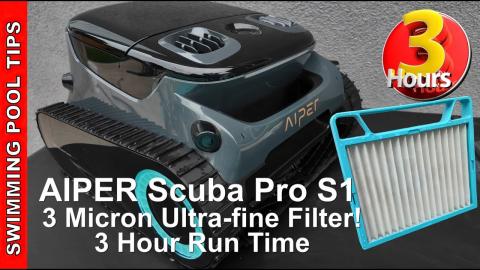 AIPER Scuba Pro S1 Cordless Robotic Cleaner: 3 Hour Run Time and 3 Micron Ultra-Fine Filter!