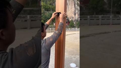 Satisfying Wood Staining ???????????????? #satisfying #diy #shorts