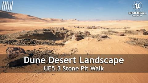 Unreal Engine 5.3 - MAWI - Dune Desert Landscape - Stone Pit #unrealengine #UE5 #gamedev