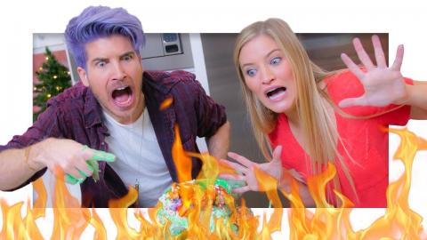 Christmas Cupcake Tower GONE WRONG with Joey Graceffa!