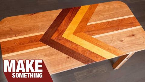 How to Make a Chevron Table Top And Avoid Seasonal Wood Movement