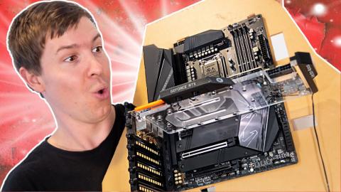 We made a CUSTOM Motherboard Tray - Aorus Water Cooled PC Build Part 2