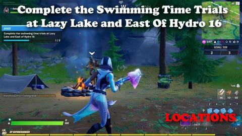 Complete the Swimming Time Trials at Lazy Lake and East Of Hydro 16 - LOCATIONS