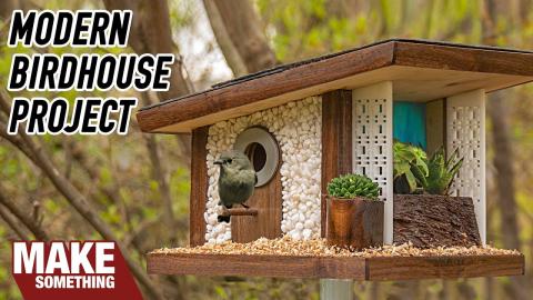 How to Make a Mid-century Modern Frank Lloyd Wright Birdhouse | Woodworking Project