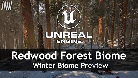 MAWI Redwood Forest | Unreal Engine 5 | Winter Biome Preview #unrealengine #UE5 #gamedev