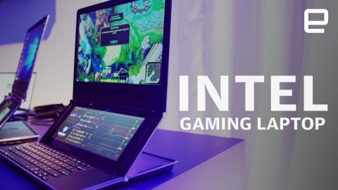 Intel dual-screen gaming laptop prototype Honeycomb Glacier Hands-On at Computex 2019