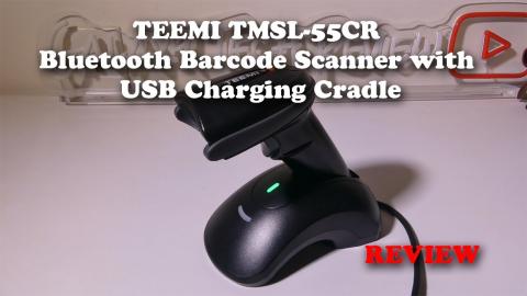 TEEMI TMSL-55CR Bluetooth Barcode Scanner with USB Charging Cradle REVIEW