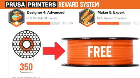 PrusaPrinters Reward Systems - Get free Prusament for your models, collect badges and gain levels!