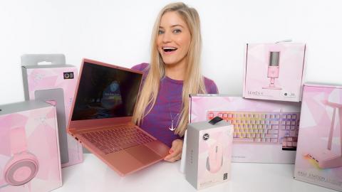 ???? NEW Quartz Pink Razer Blade Laptop + Accessories Unboxing!