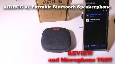 AIRHUG 01 Portable Bluetooth Speakerphone REVIEW and Microphone TEST