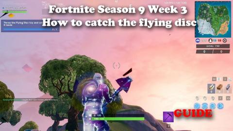 Fortnite - Season 9 Week 3 - Throw the Flying Disc Toy and Catch it before it lands - GUIDE